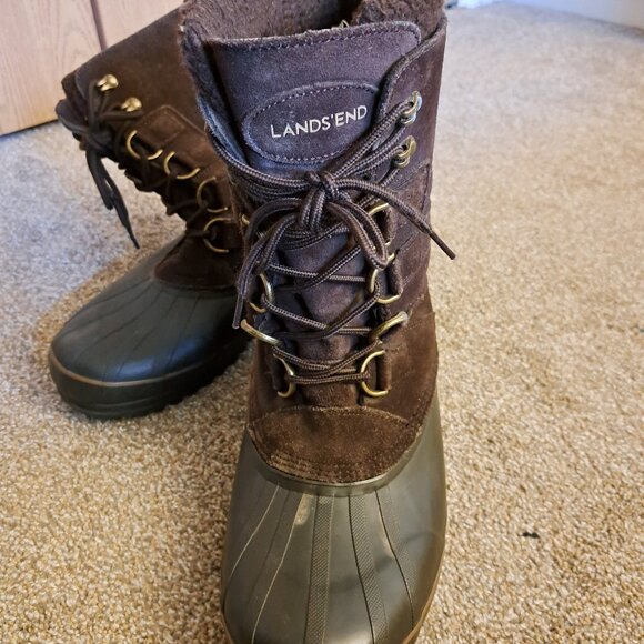 Lands' End Men's brown tall winter duck boots US 8 - Picture 12 of 12